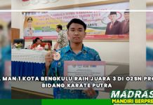 Siswa MAN 1 Kota Bengkulu Raih Juara 3 di O2SN Provinsi Bidang Karate Putra