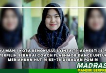 Guru MAN 1 Kota Bengkulu, Syinta Triagnesti, S.Pd., Terpilih sebagai Coach Flashmob Dance untuk Meriahkan HUT RI ke-78 di Badan POM RI