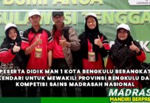 Peserta Didik MAN 1 Kota Bengkulu Berangkat ke Kendari untuk Mewakili provinsi Bengkulu dalam Kompetisi Sains Madrasah Nasional