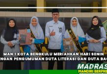 MAN 1 Kota Bengkulu Meriahkan Hari Senin dengan Pengumuman Duta Literasi dan Duta Baca