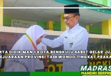 Peserta Didik MAN 1 Kota Bengkulu Sabet Gelar Juara 1 di Kejuaraan Provinsi Taekwondo Tingkat Prakadet