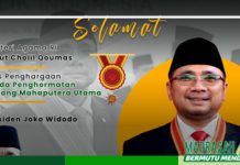 Selamat kepada Menteri Agama RI atas penghargaan Tanda Penghormatan Bintang Mahaputera Utama
