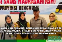 Kontingen KSM Provinsi Bengkulu Berangkat ke Ternate, Maluku Utara: Shelsi Dwi Putri Alizky Wakili MAN 1 Kota Bengkulu di Bidang Kimia