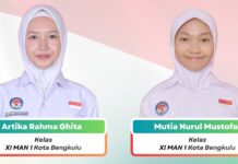 Cetak Prestasi Gemilang, Dua Siswi Terbaik MAN 1 Kota Bengkulu Lolos Seleksi Capaskibraka 2026