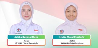 Cetak Prestasi Gemilang, Dua Siswi Terbaik MAN 1 Kota Bengkulu Lolos Seleksi Capaskibraka 2026